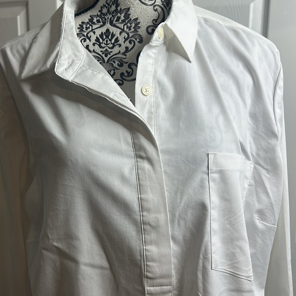 Per Se Classic White Button-Up Shirt Half Button Up New With Tags 1X - Picture 4 of 8